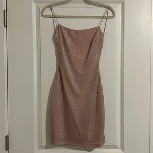 Brand new Windsor dress. Light pink with sparkles. Thin spaghetti straps.